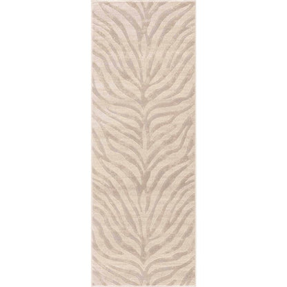 Beige Manteca Zebra Print Area Rug