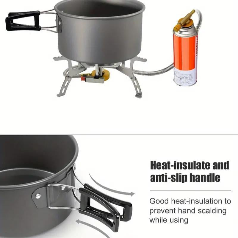 Random Color Lightweight Camping Cookware Set, 3 Counts/Set Pot, Pan & Kettle, Portable Aluminum Cooking Kit with Storage Bag, Outdoor Camping Kitchenware, Camping Cooking Set, Camping Set, Camping Utensils