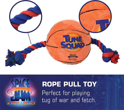 LOONEY TUNES  2: Basketball Rope Pull Dog Toy | Fun and Cute Dog Toy Officially Licensed by Warner Bros  | Large Dog Chew Toy, 12 In