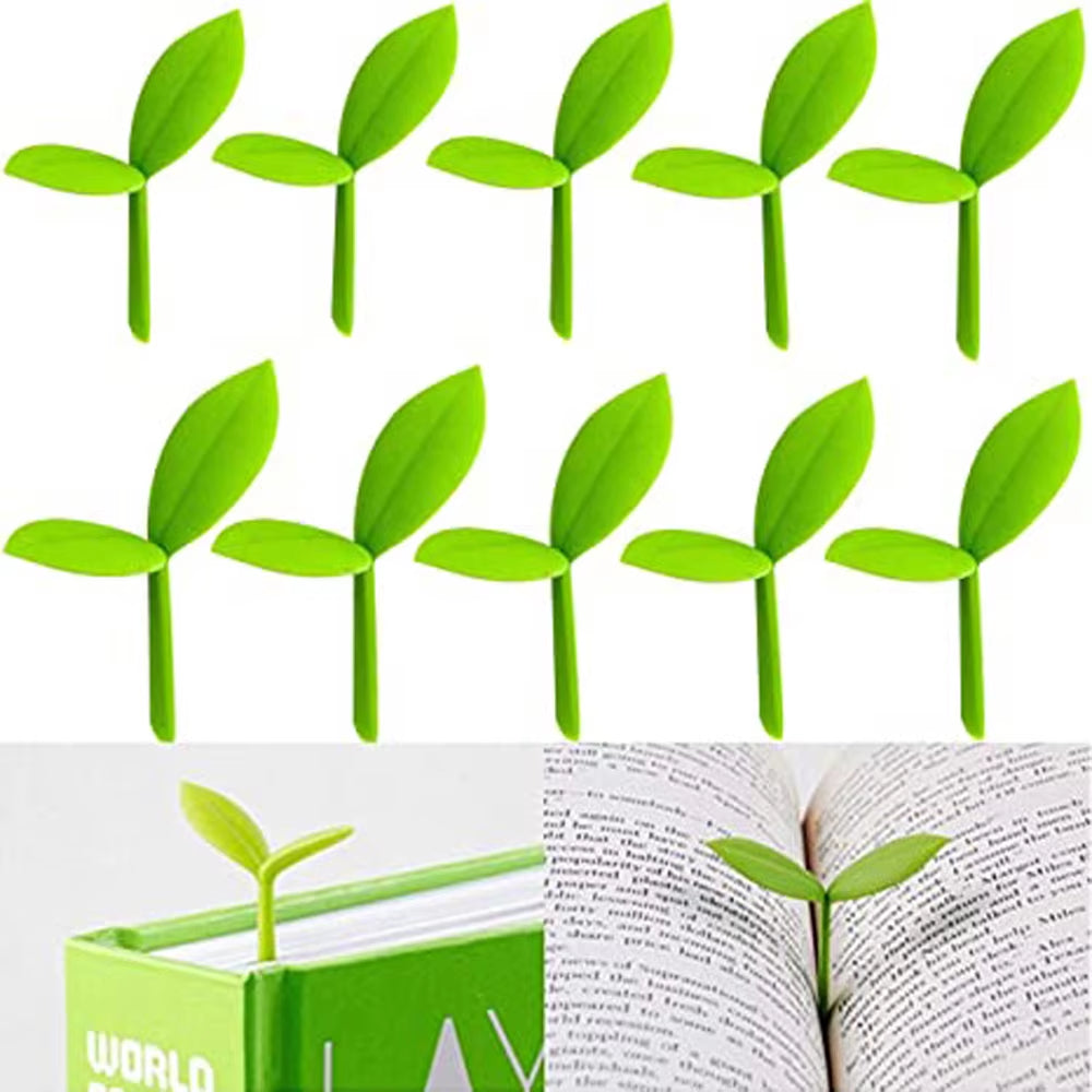 Green Bookmarks for Bookworm Reading Little Leaves Bookmark Little Grass Bud Sprout Bookmark Grass Buds Bookmark