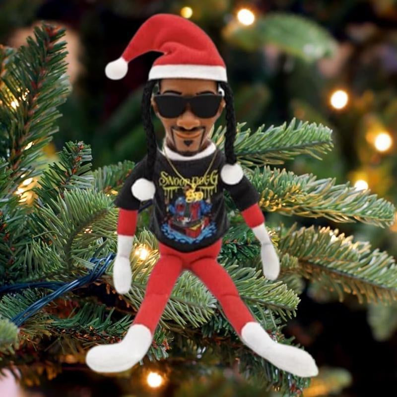 Snoop on a Stoop Hip Hop Christmas Elf Doll Resin Table Ornament for Home Garden Decoration