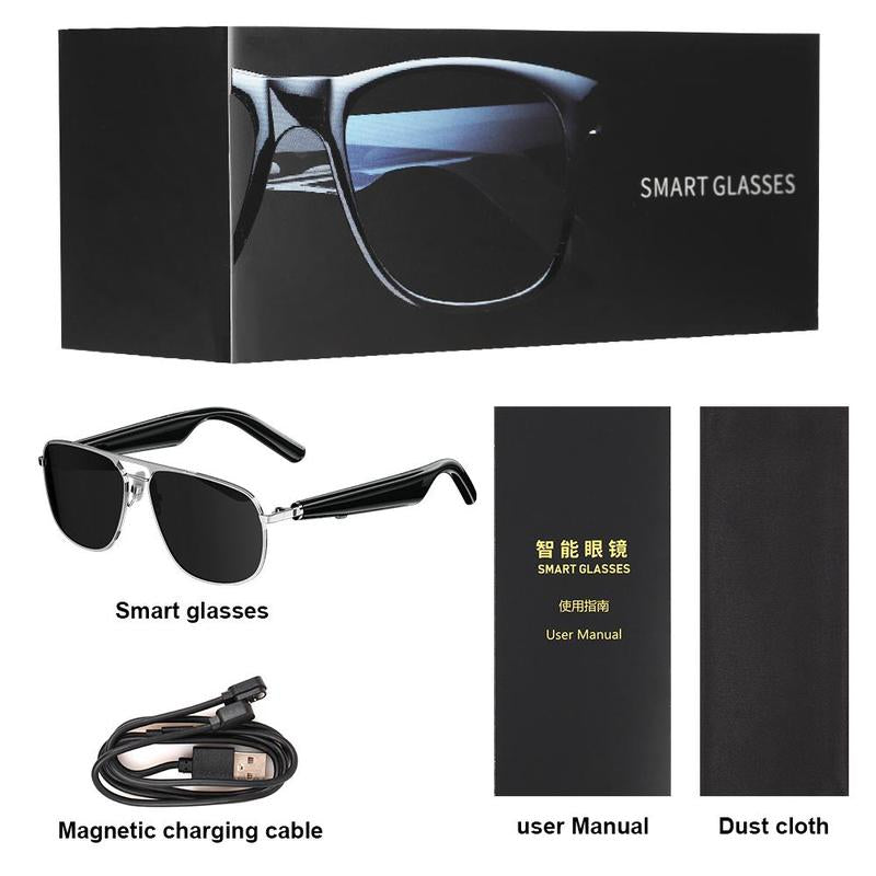 Smart Bluetooth Sunglasses - Classic Aviator Style with Music UV Protection