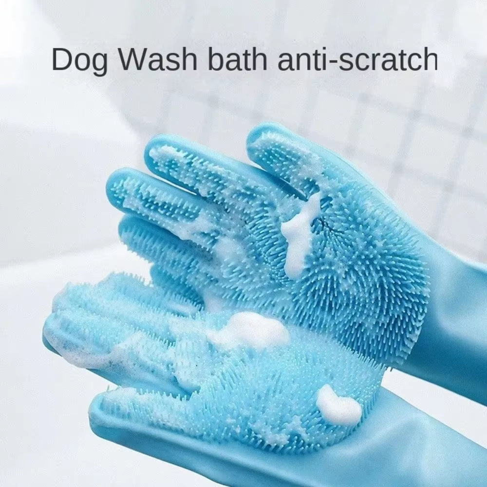 Bathroom Dog Cats Bath Brush Massage Gloves Soft Rubber Comb Pet Accessories for Cats Shower Cleaning Tools Suppliers