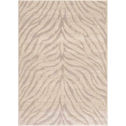 Beige Manteca Zebra Print Area Rug