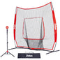 ZELUS 7X7Ft Baseball Net | Baseball Softball Practice Net with Tee, Baseballs and Carry Bag for Batting Hitting and Pitching New Bat