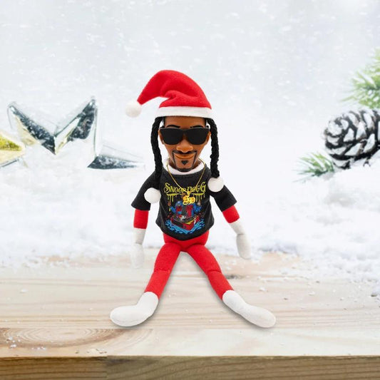 Snoop on a Stoop Hip Hop Christmas Elf Doll Resin Table Ornament for Home Garden Decoration